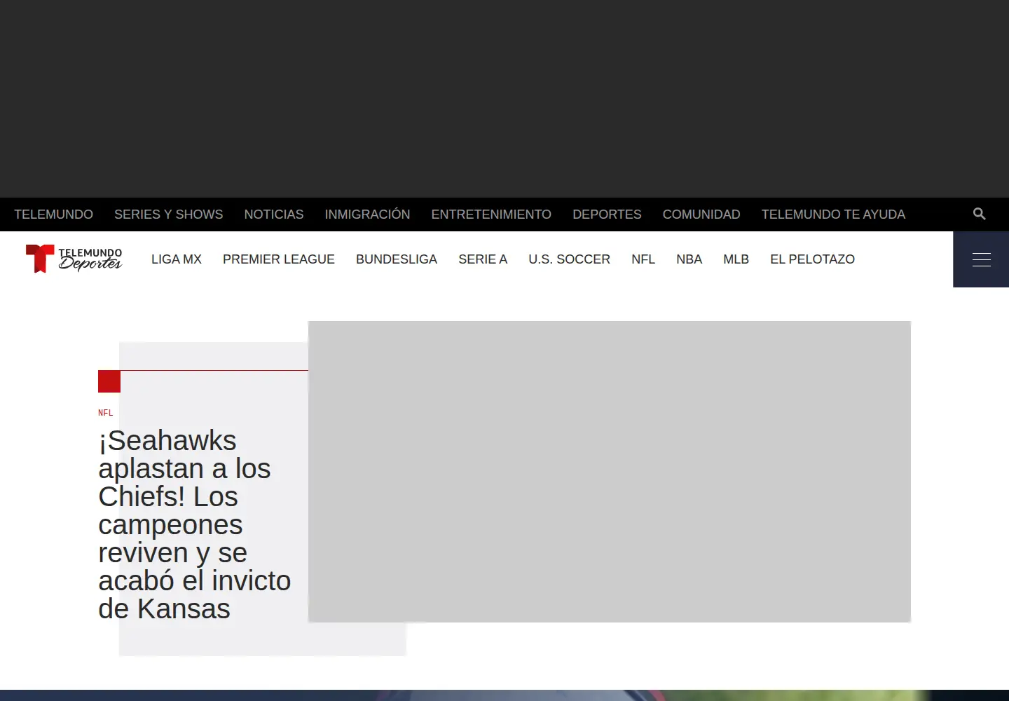 Captured homepage of telemundodeportes.com in the current scan
