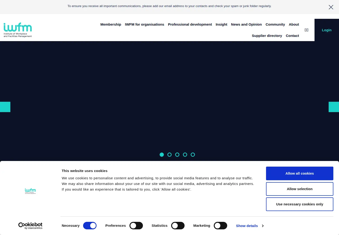 Screenshot of iwfm.org.uk
