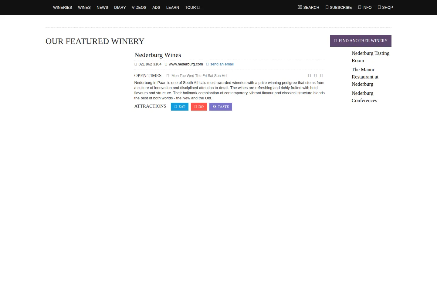 Screenshot of wine.co.za