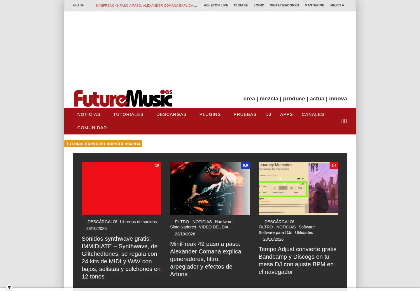 Screenshot of futuremusic-es.com