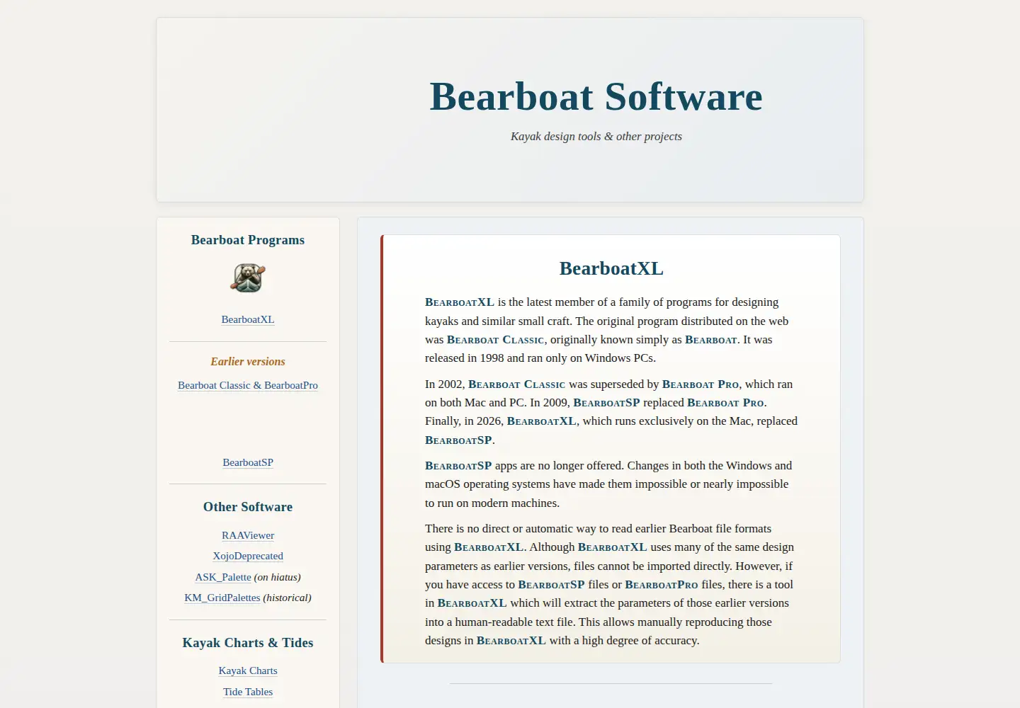 Captured homepage of bearboat.net in the current scan