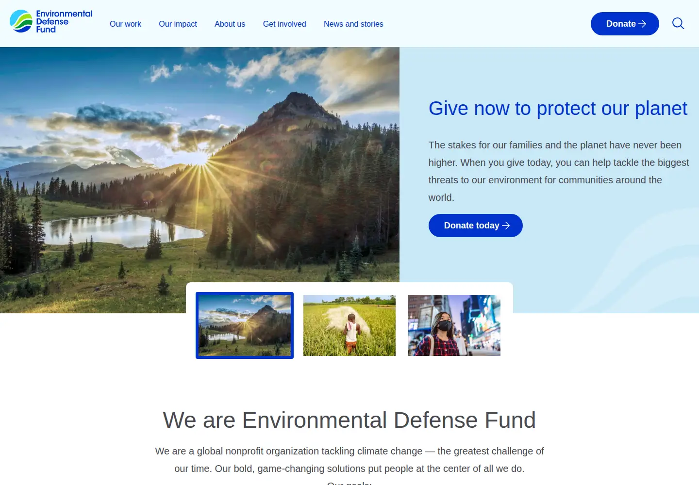 Screenshot of edf.org