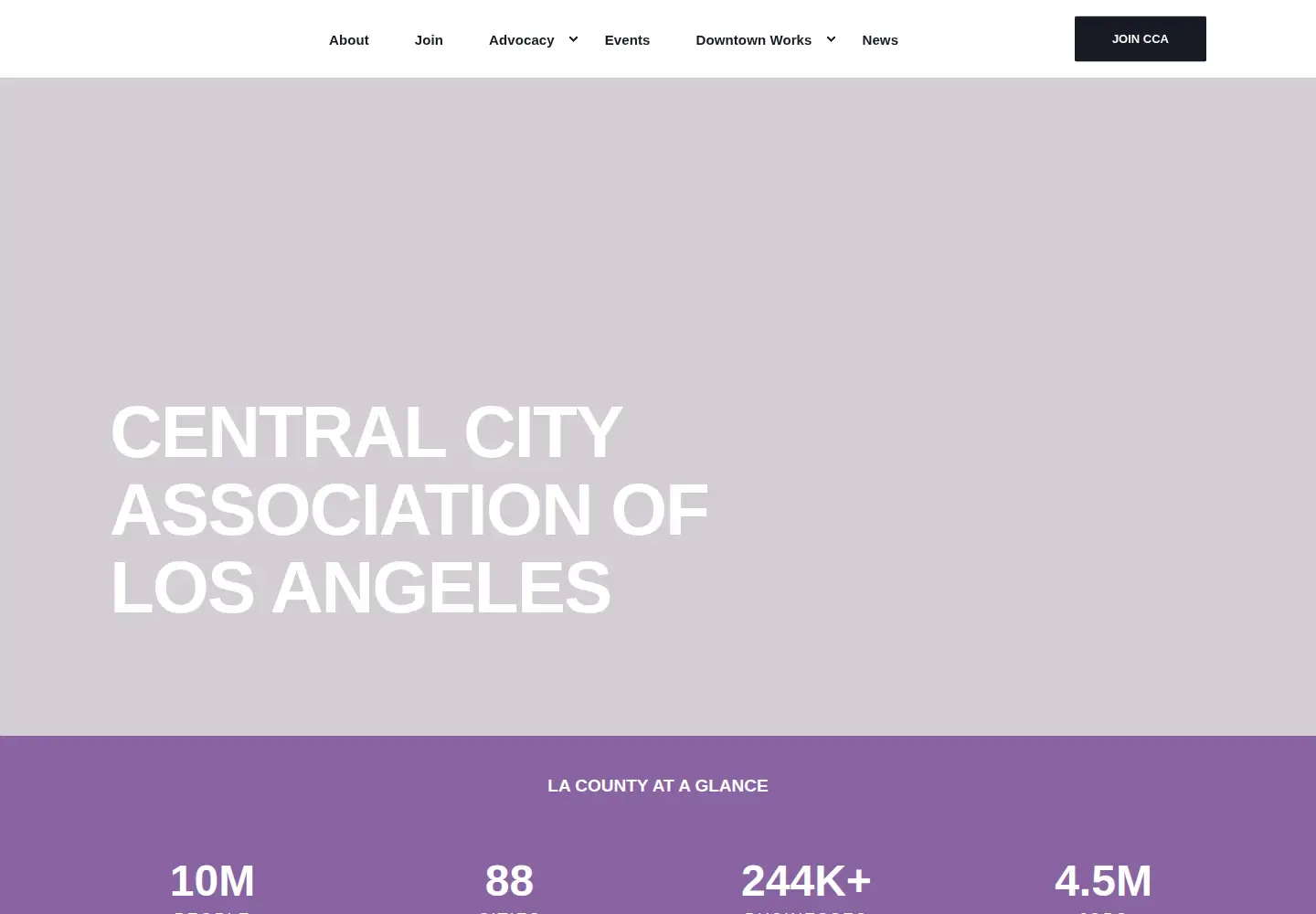 Captured homepage of ccala.org in the current scan