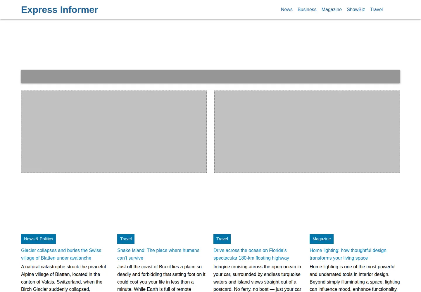 Captured homepage of expressinformer.com in the current scan
