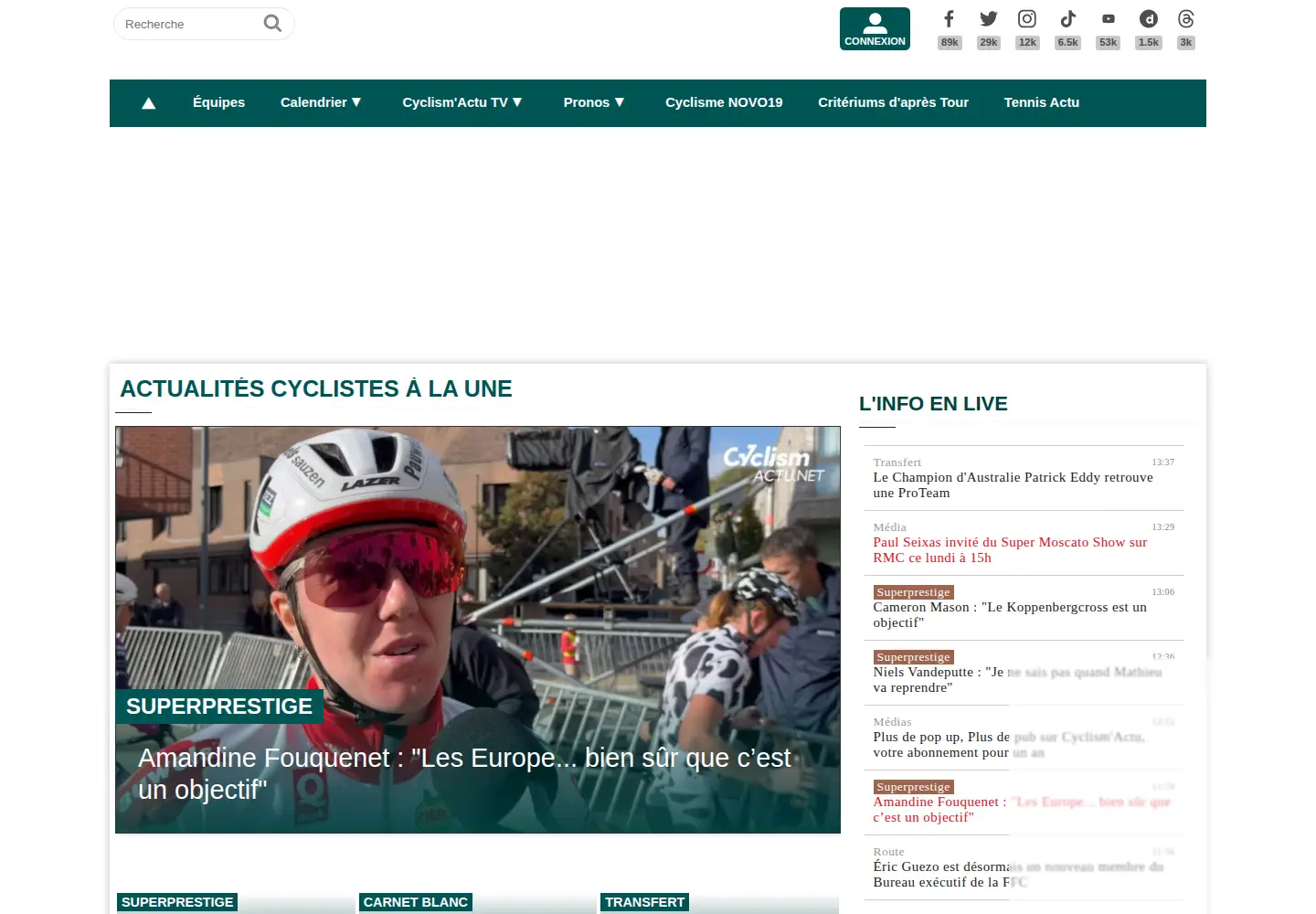 Screenshot of cyclismactu.net