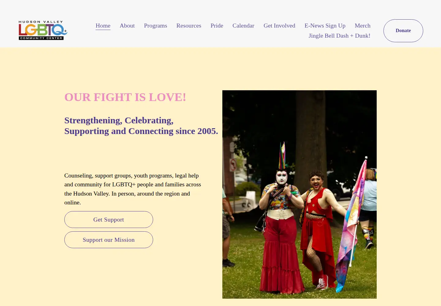 Captured homepage of lgbtqcenter.org in the current scan