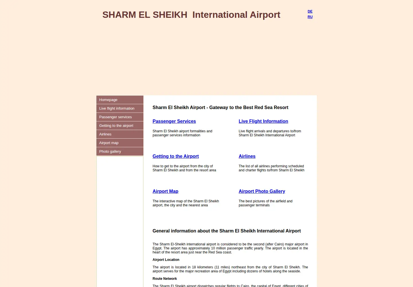 Captured homepage of sharm-el-sheikh-airport.com in the current scan