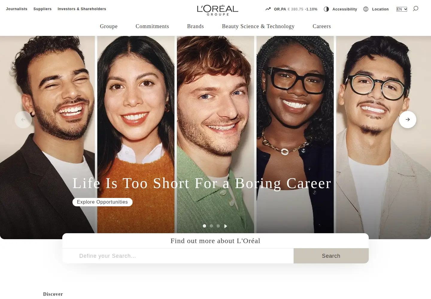 Screenshot of loreal.com