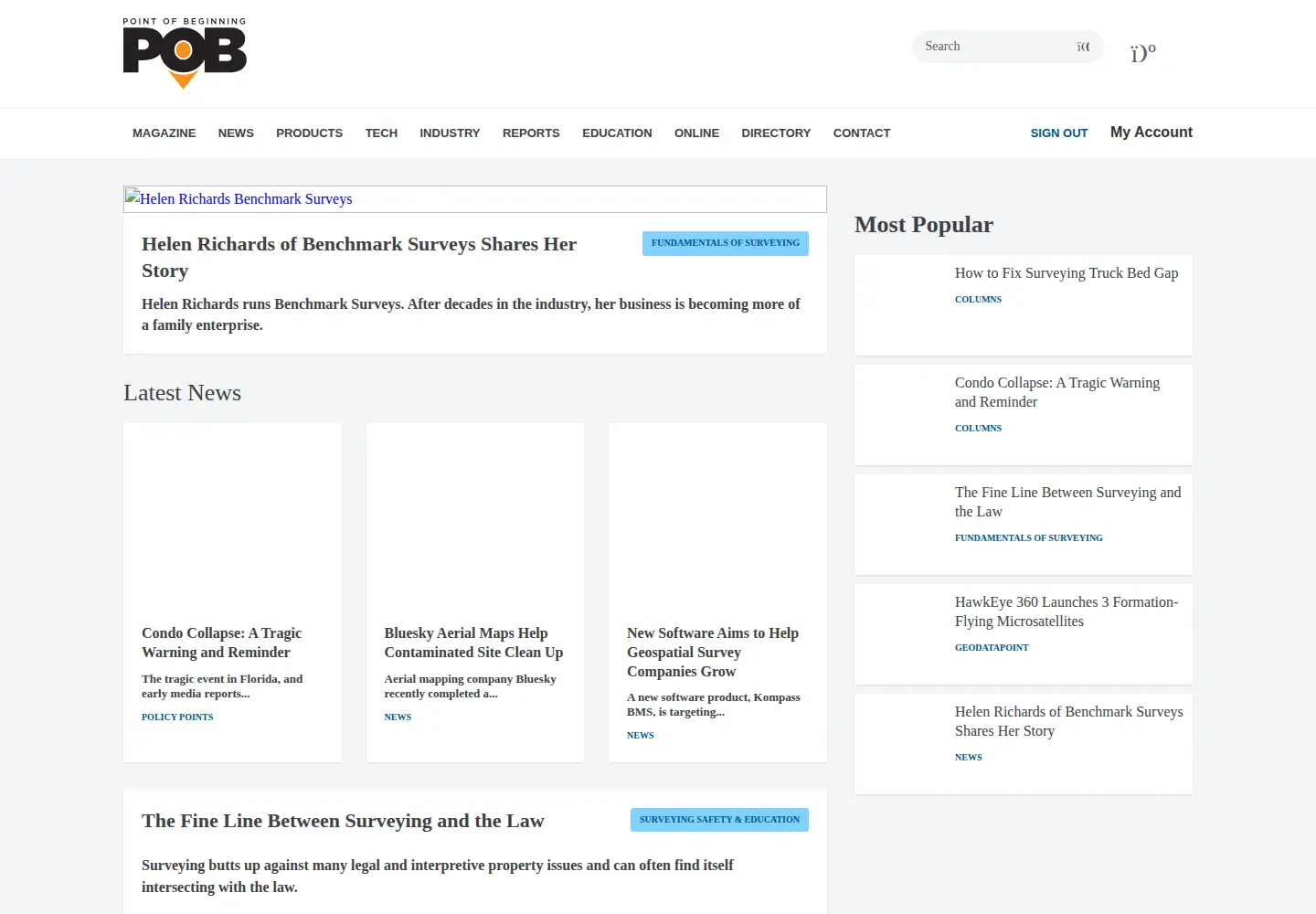 Captured homepage of pobonline.com in the current scan