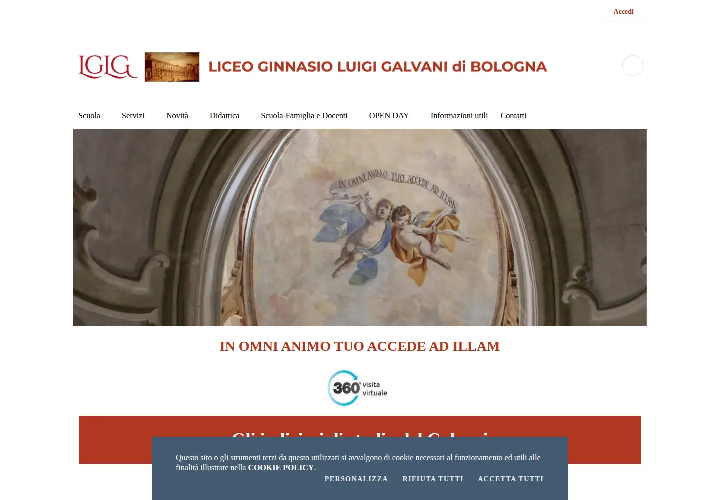 Captured homepage of liceogalvani.it in the current scan
