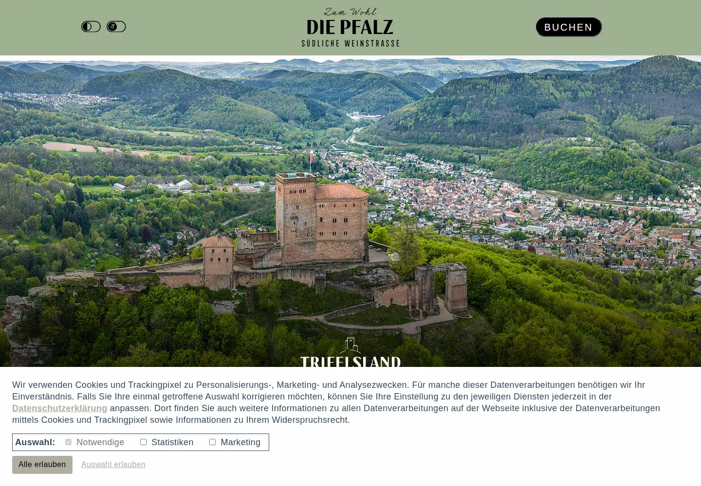 Captured homepage of trifelsland.de in the current scan