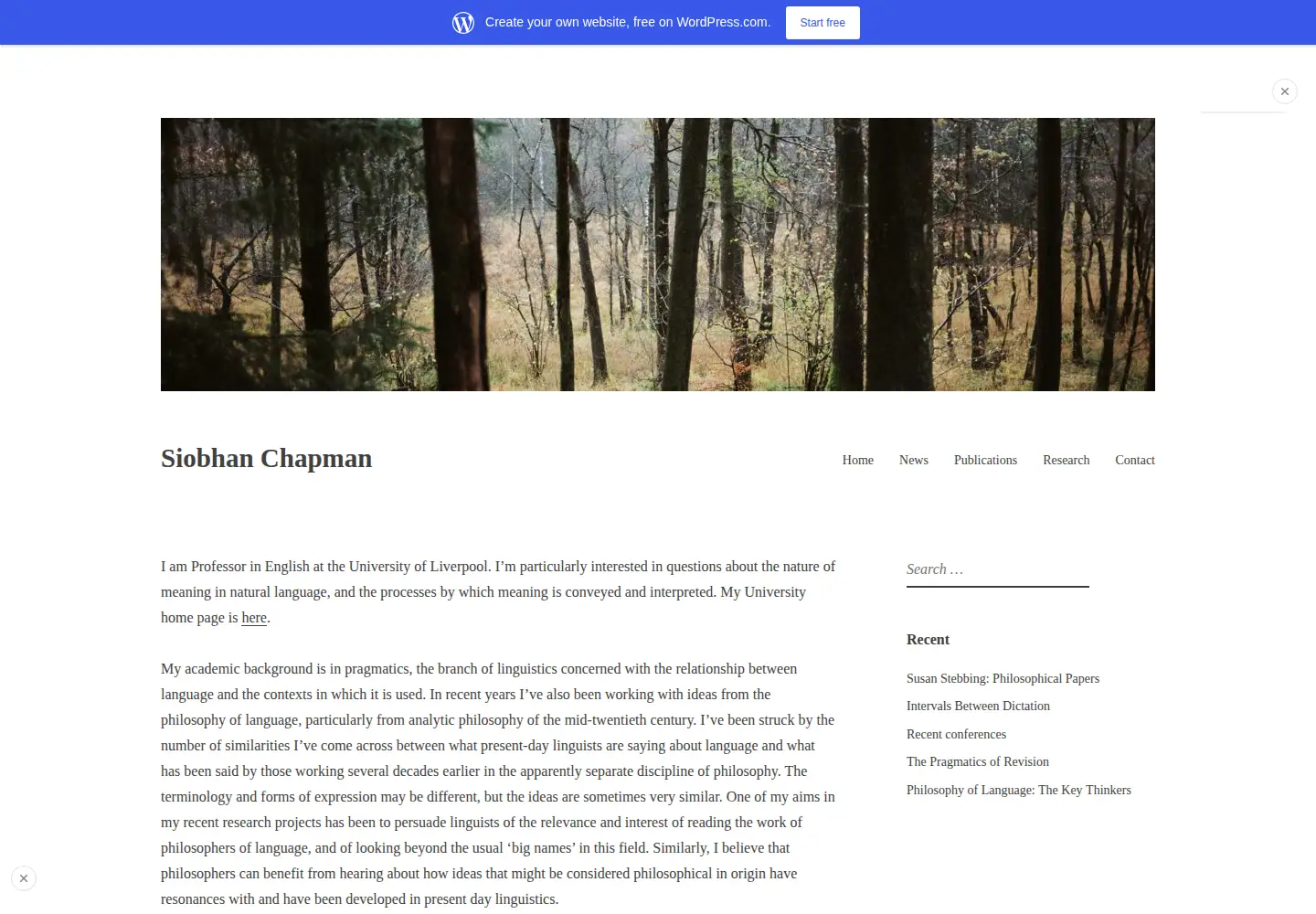 Captured homepage of siobhanchapman.co.uk in the current scan