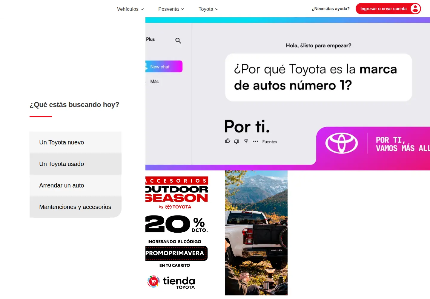 Screenshot of toyota.cl