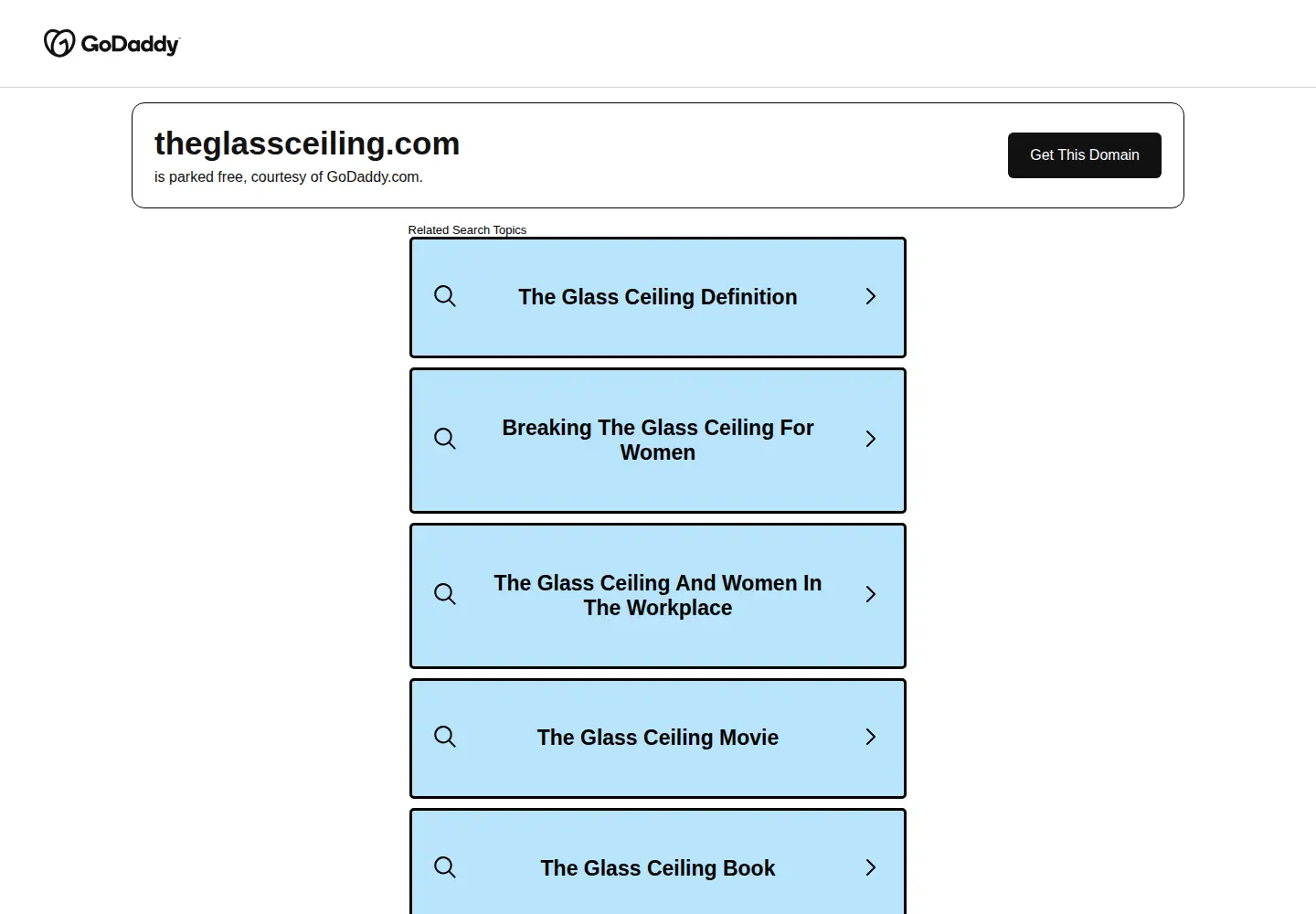 Captured homepage of theglassceiling.com in the current scan