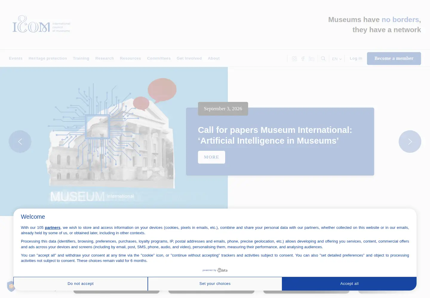 Screenshot of icom.museum