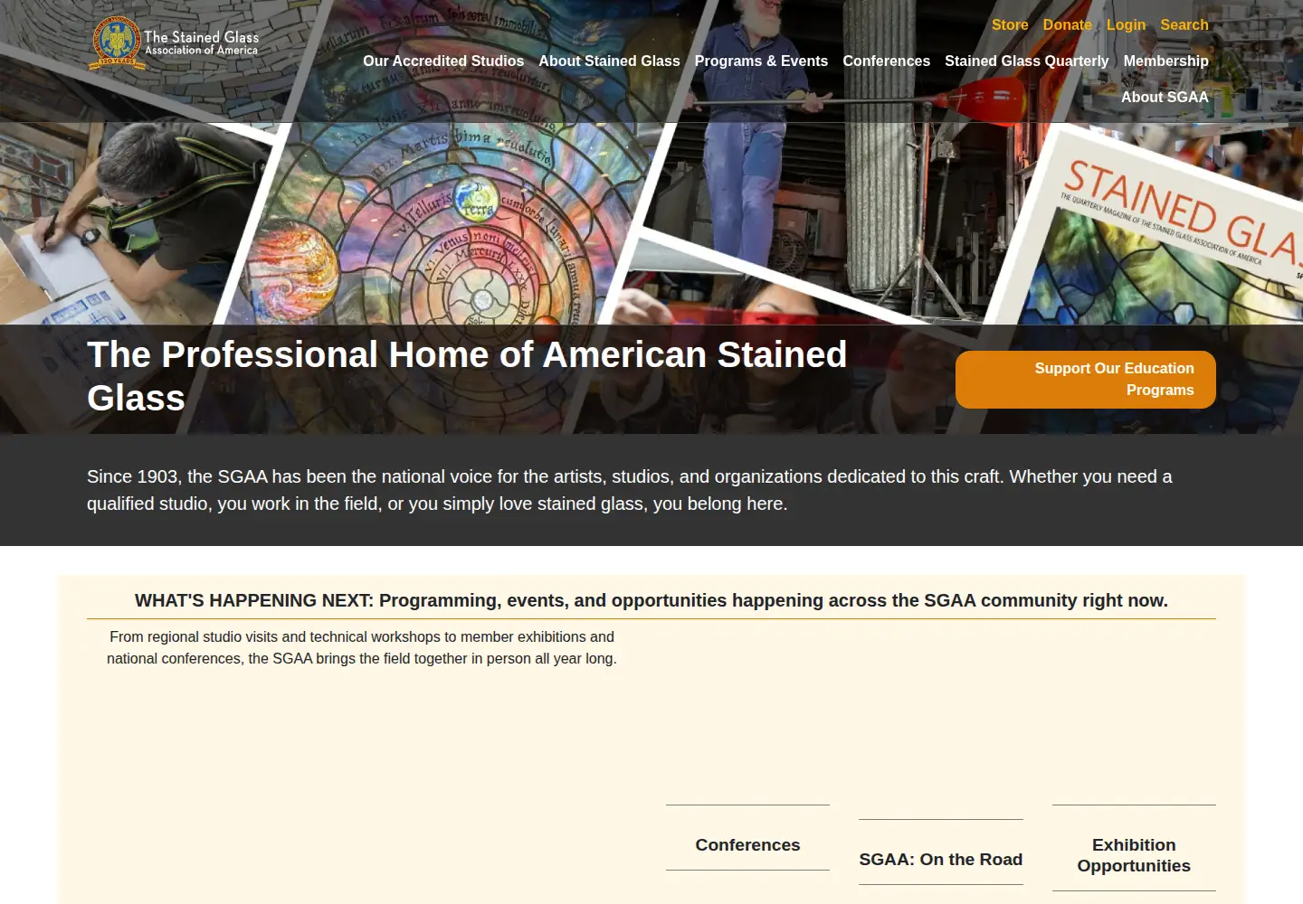 Captured homepage of stainedglass.org in the current scan