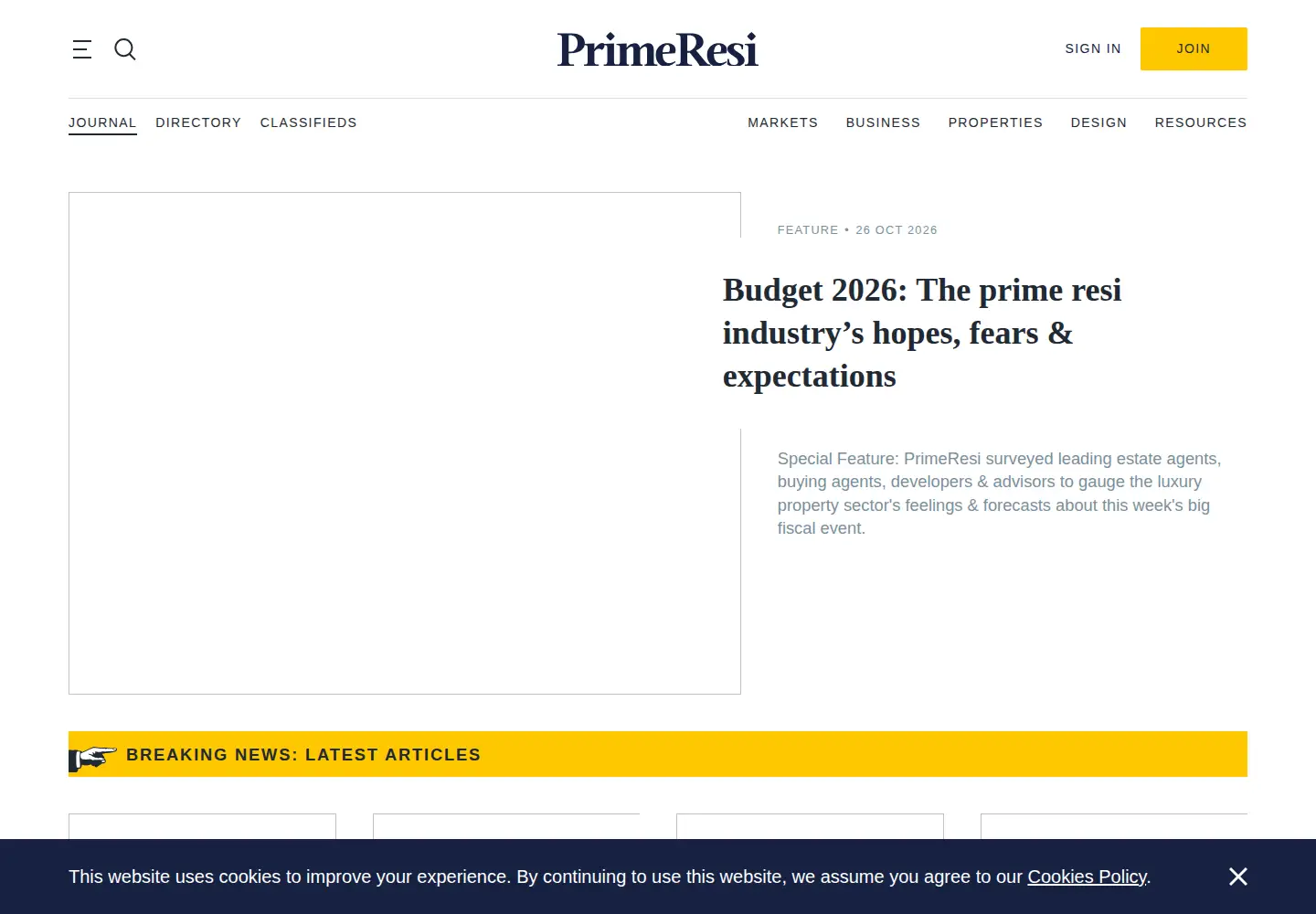 Captured homepage of primeresi.com in the current scan