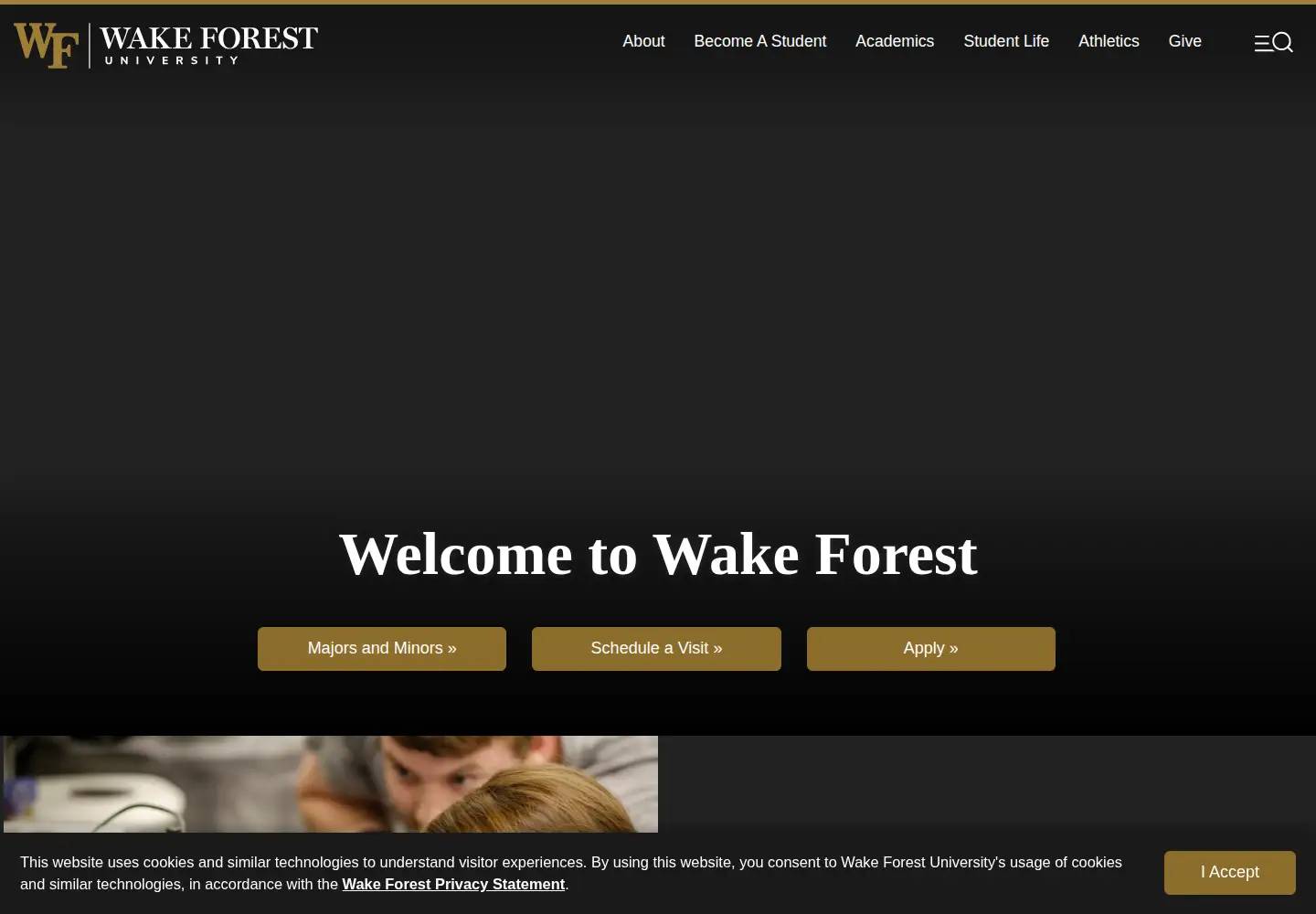 Screenshot of wfu.edu