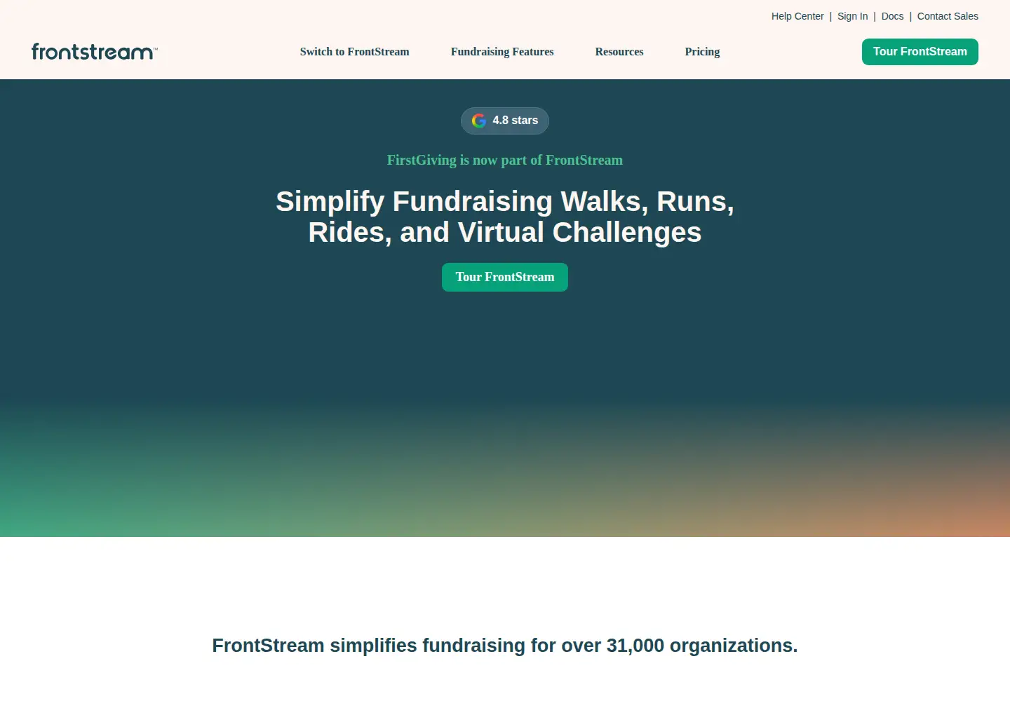 Screenshot of firstgiving.com
