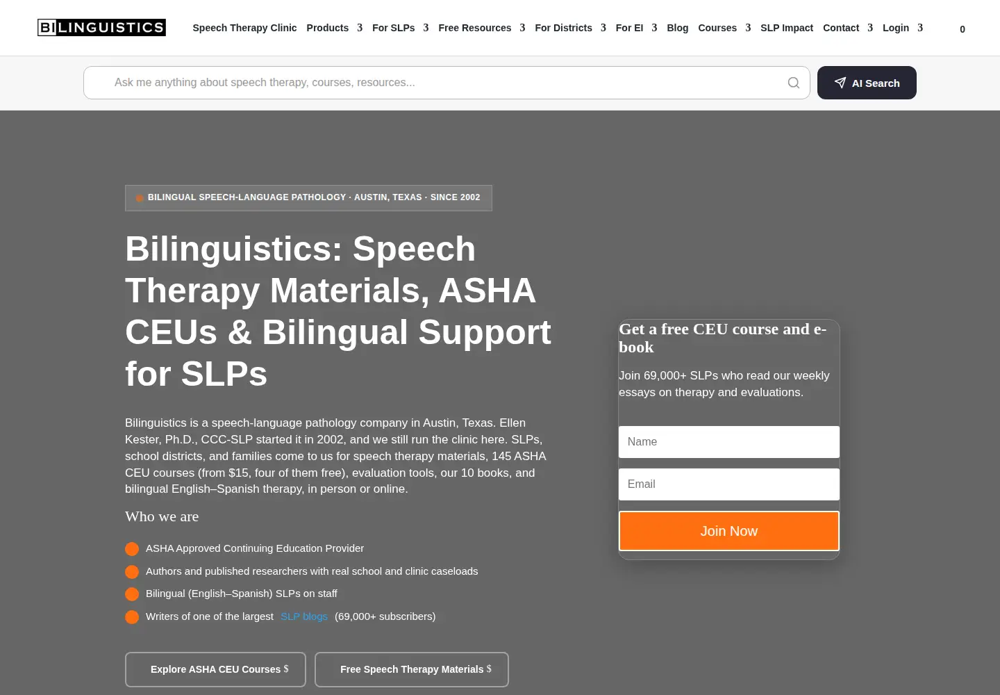 Captured homepage of bilinguistics.com in the current scan