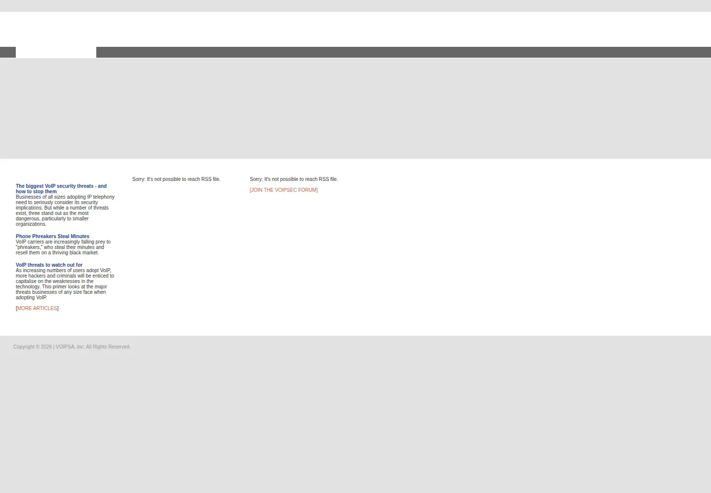 Screenshot of voipsa.org