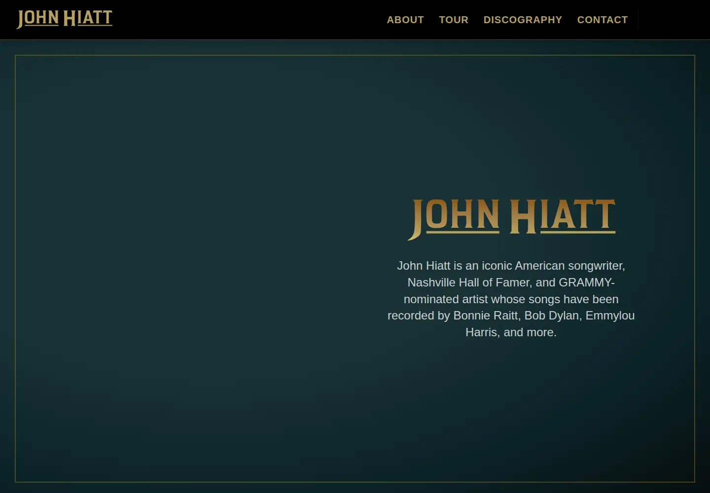 Screenshot of johnhiatt.com