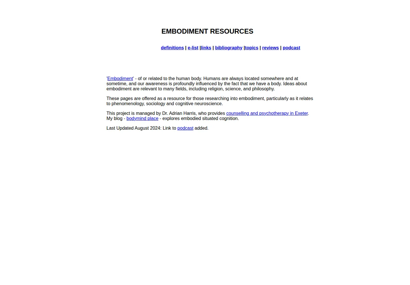 Screenshot of embodiment.org.uk