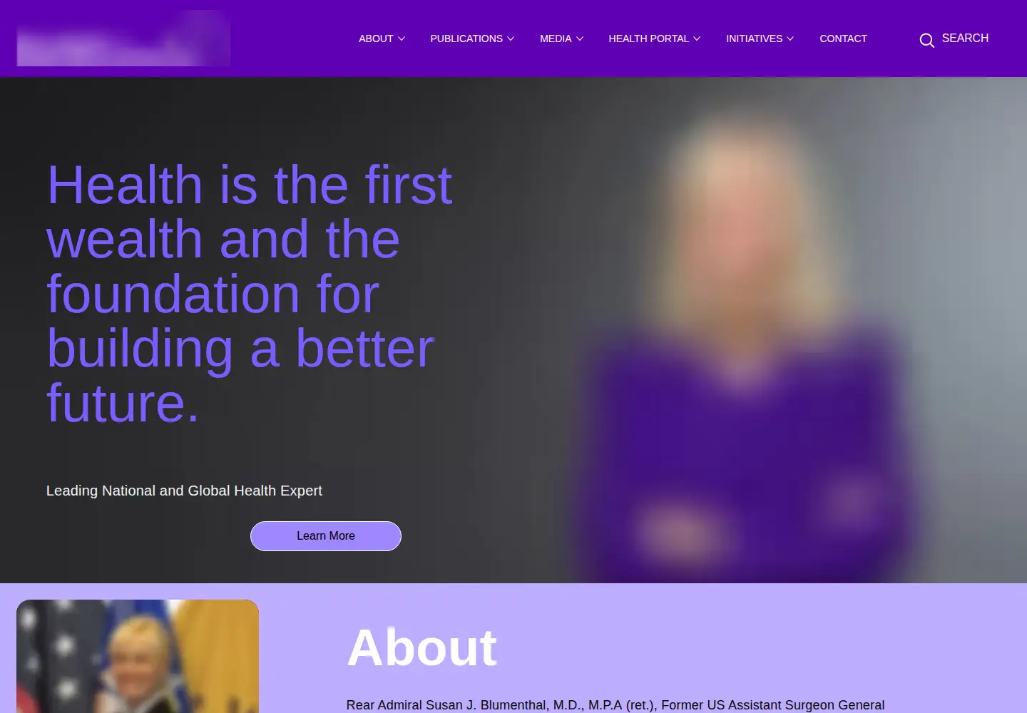 Screenshot of susan-blumenthal.org