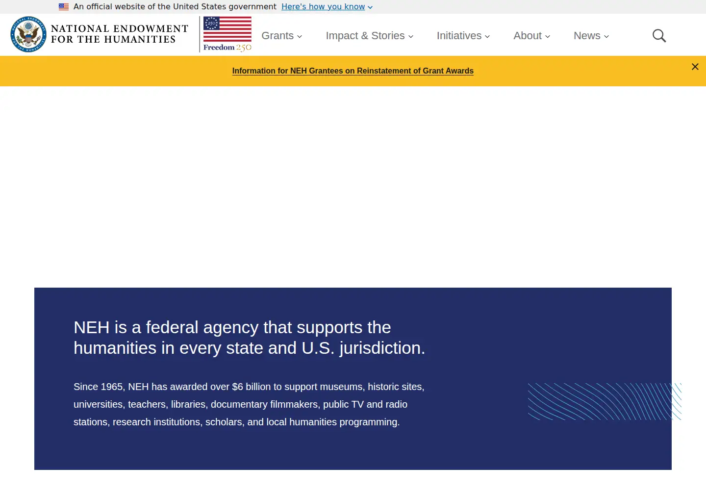 Screenshot of neh.gov