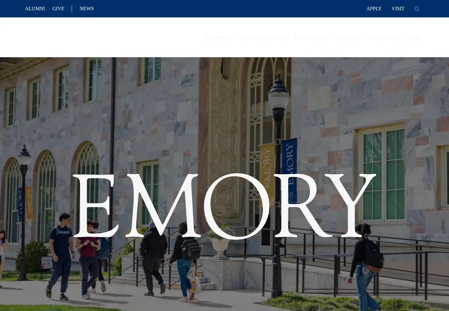 Screenshot of emory.edu