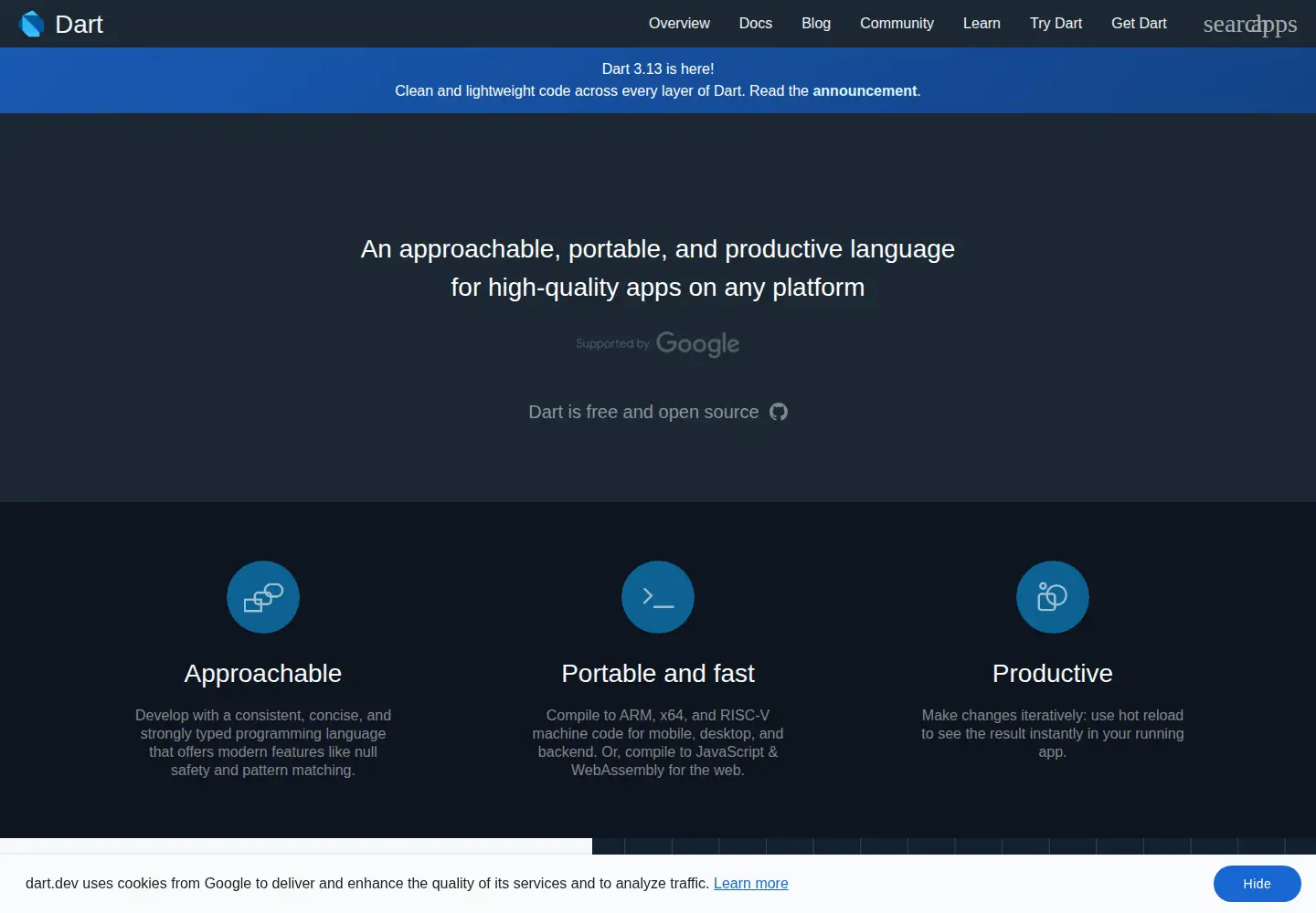 Screenshot of dart.dev