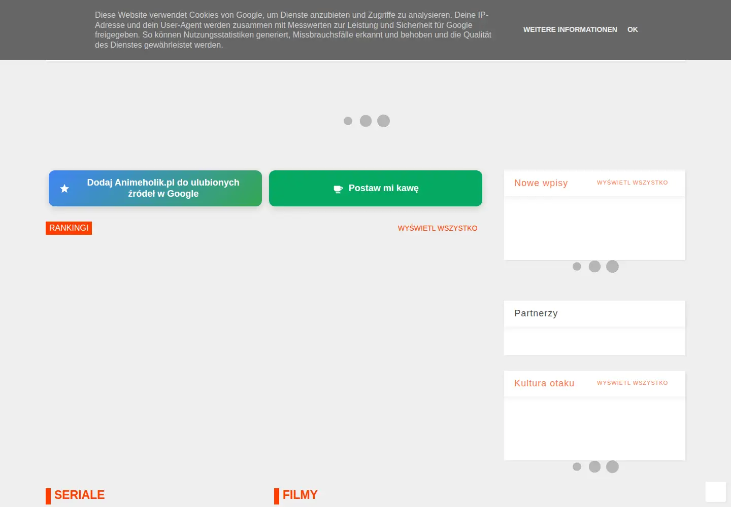 Screenshot of animeholik.pl