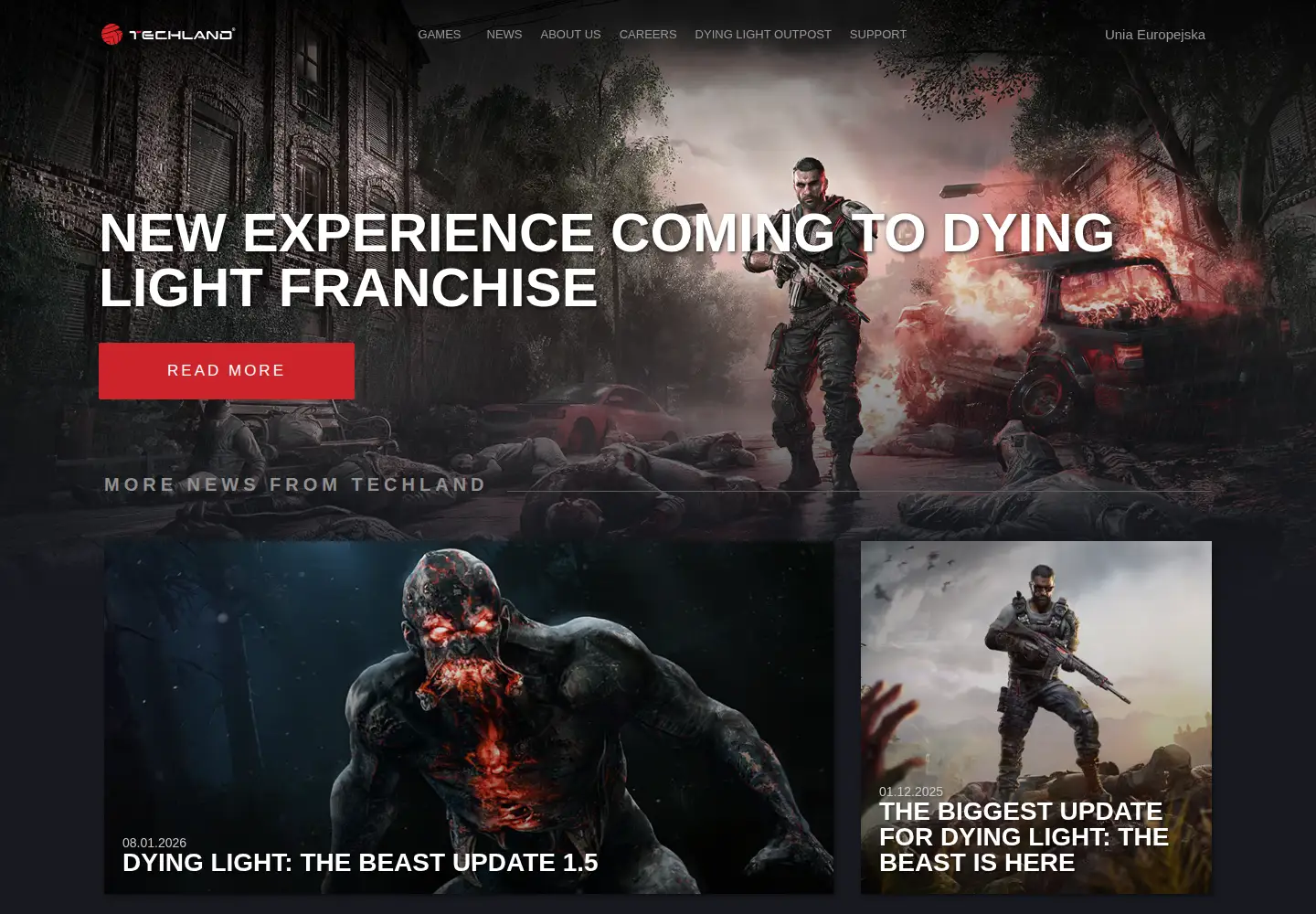 Captured homepage of techland.net in the current scan