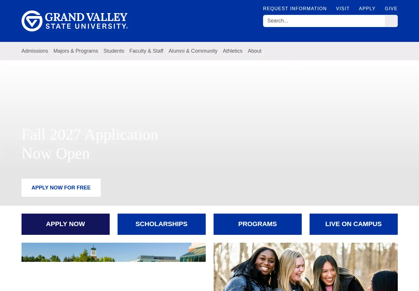 Screenshot of gvsu.edu