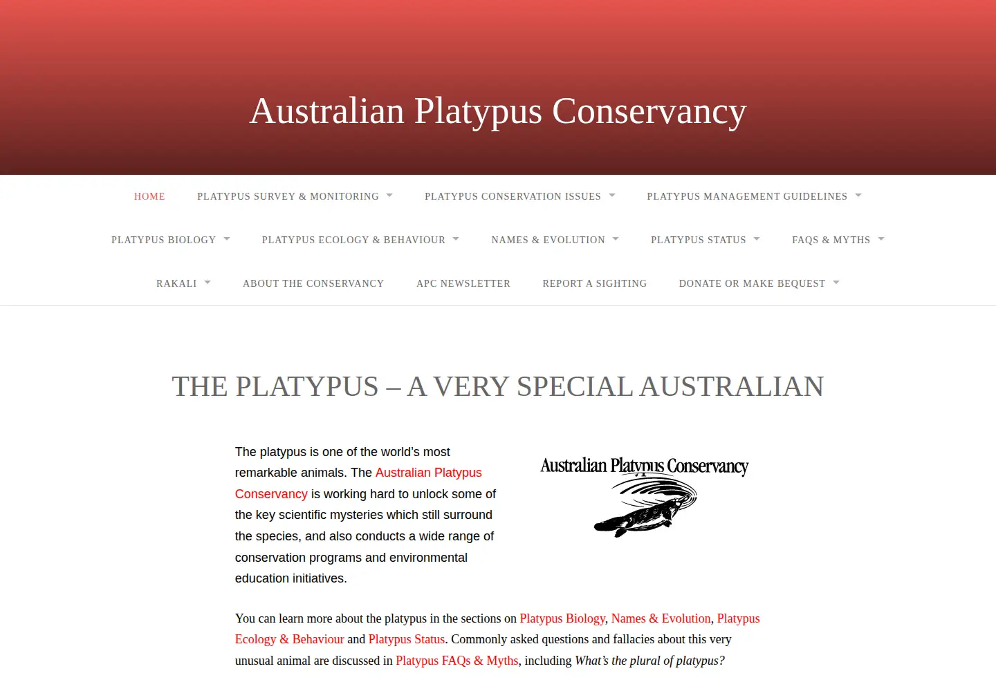 Screenshot of platypus.asn.au