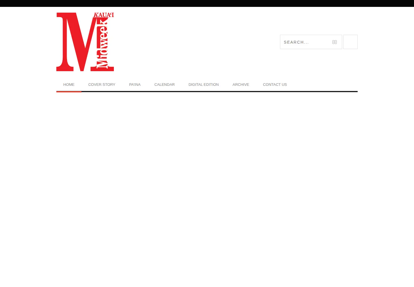 Captured homepage of midweekkauai.com in the current scan