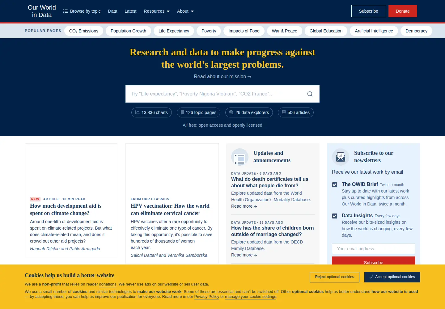Screenshot of owid.io