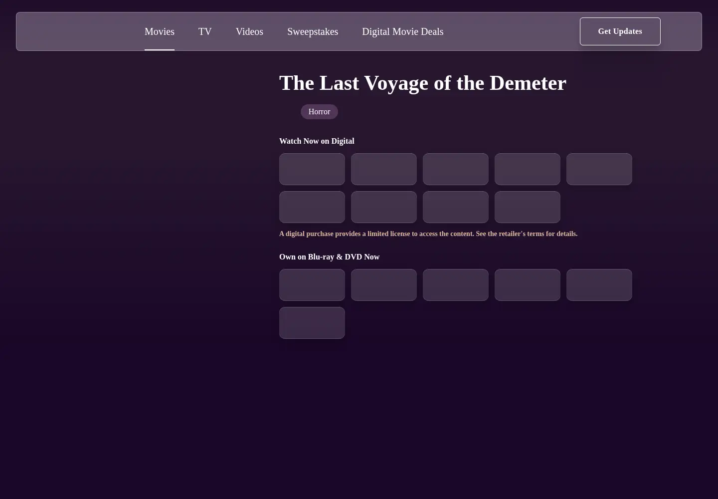 Screenshot of demetermovie.com