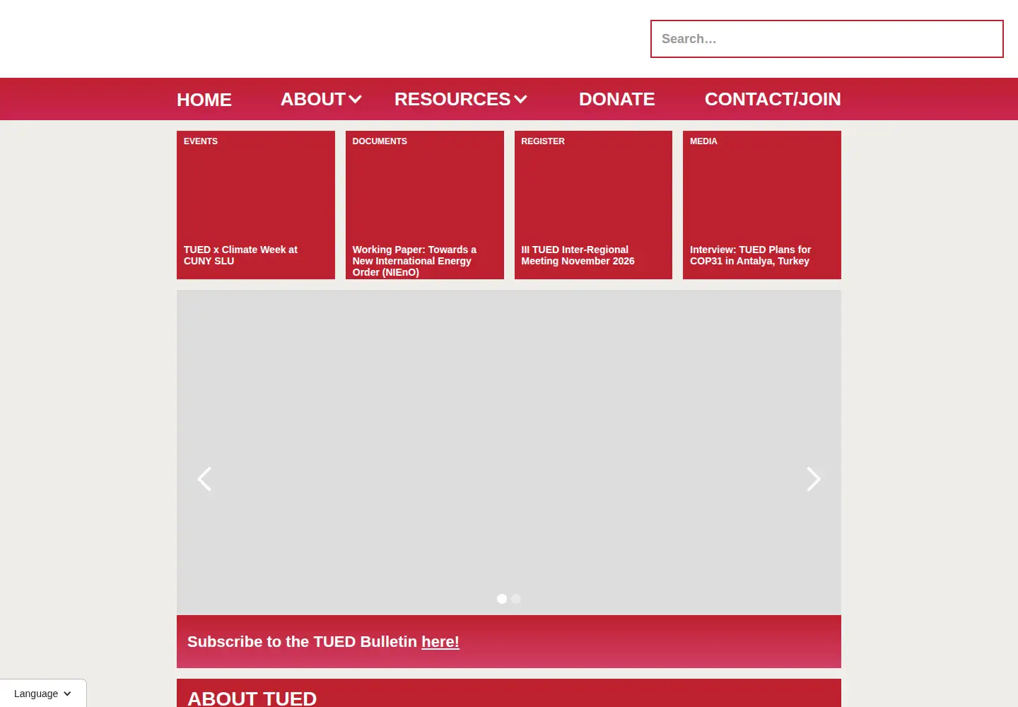 Screenshot of unionsforenergydemocracy.org