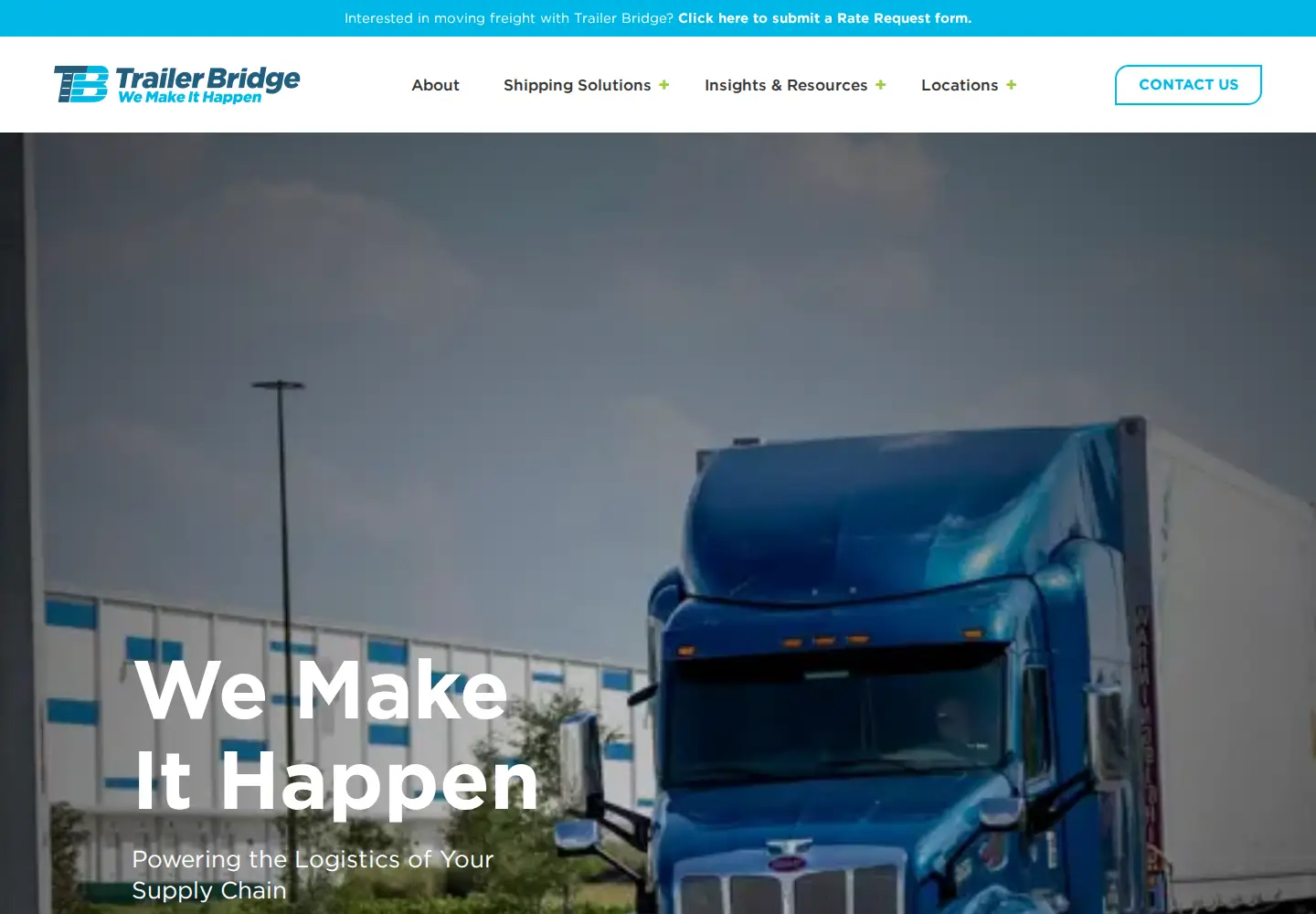Captured homepage of trailerbridge.com in the current scan