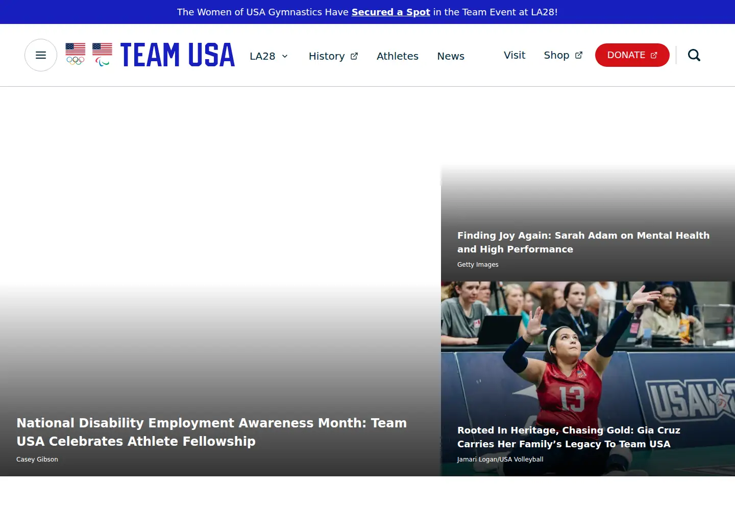 Captured homepage of usoc.org in the current scan