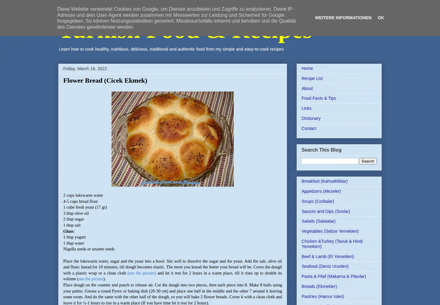 Screenshot of turkishfoodandrecipes.com
