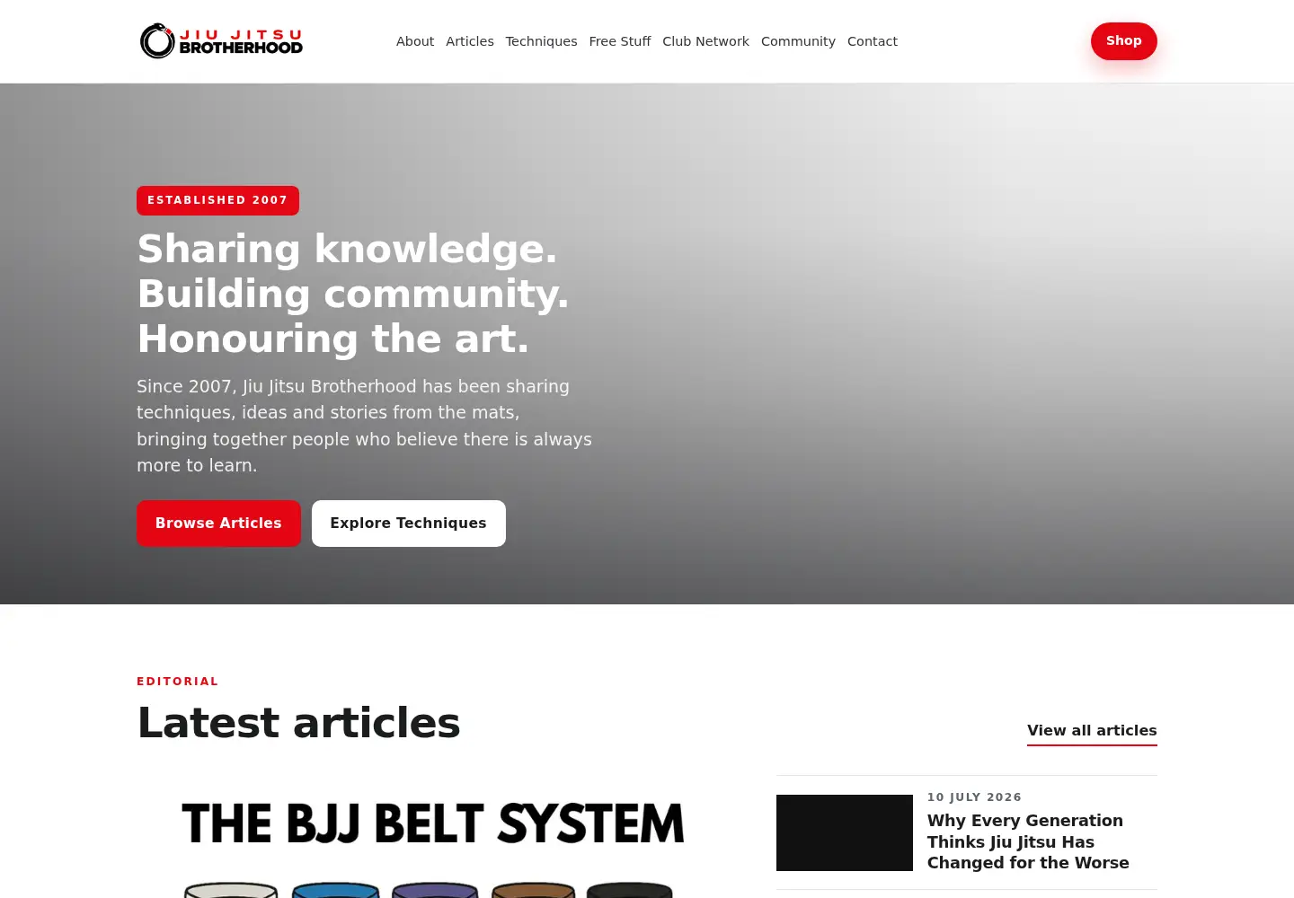 Screenshot of jiujitsubrotherhood.com