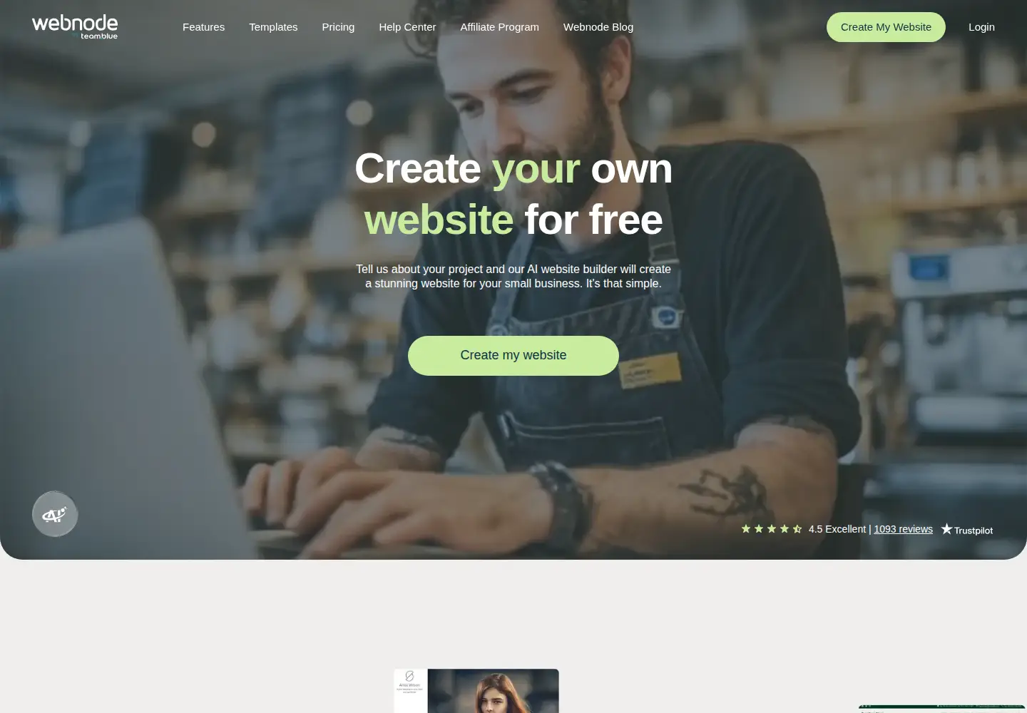 Screenshot of webnode.com
