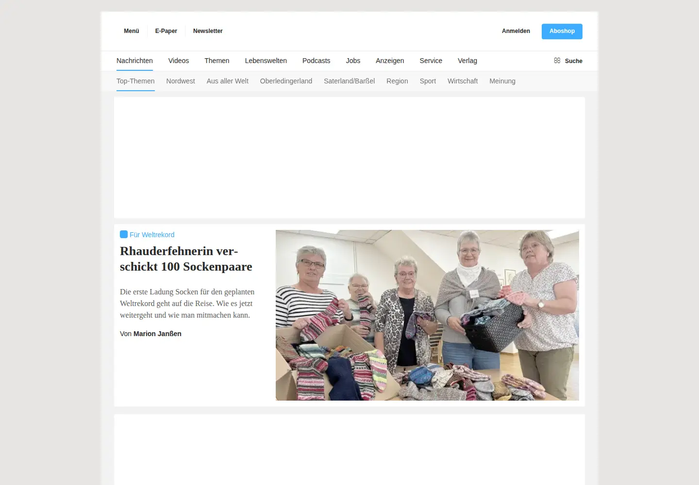Captured homepage of ga-online.de in the current scan