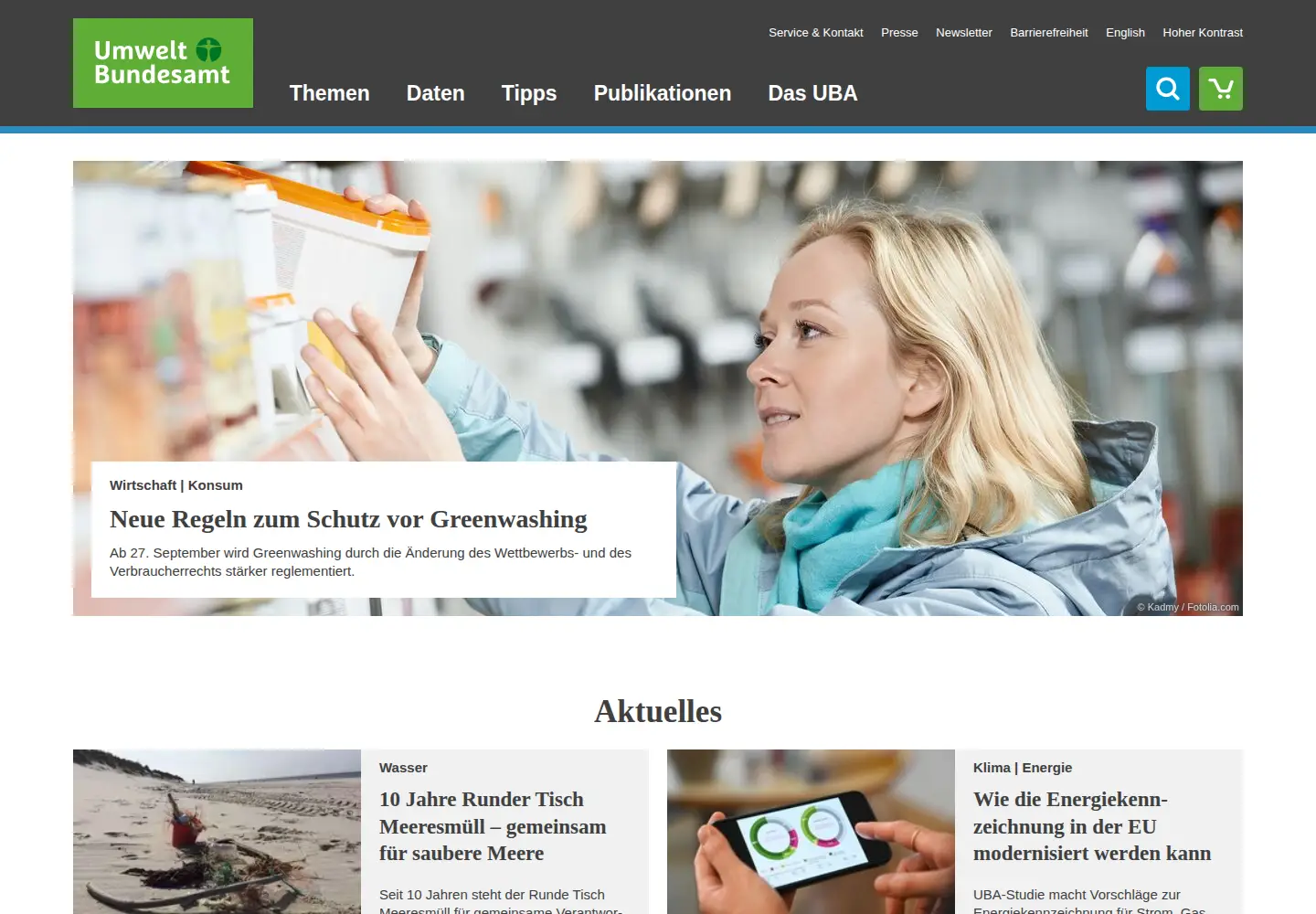 Screenshot of umweltbundesamt.de