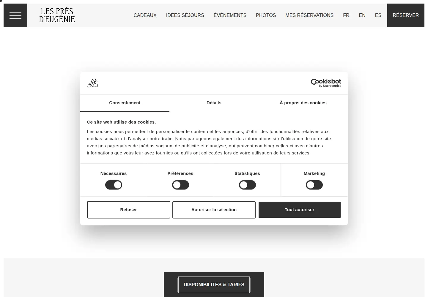 Captured homepage of lespresdeugenie.com in the current scan