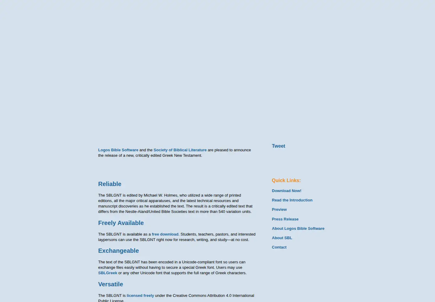 Screenshot of sblgnt.com