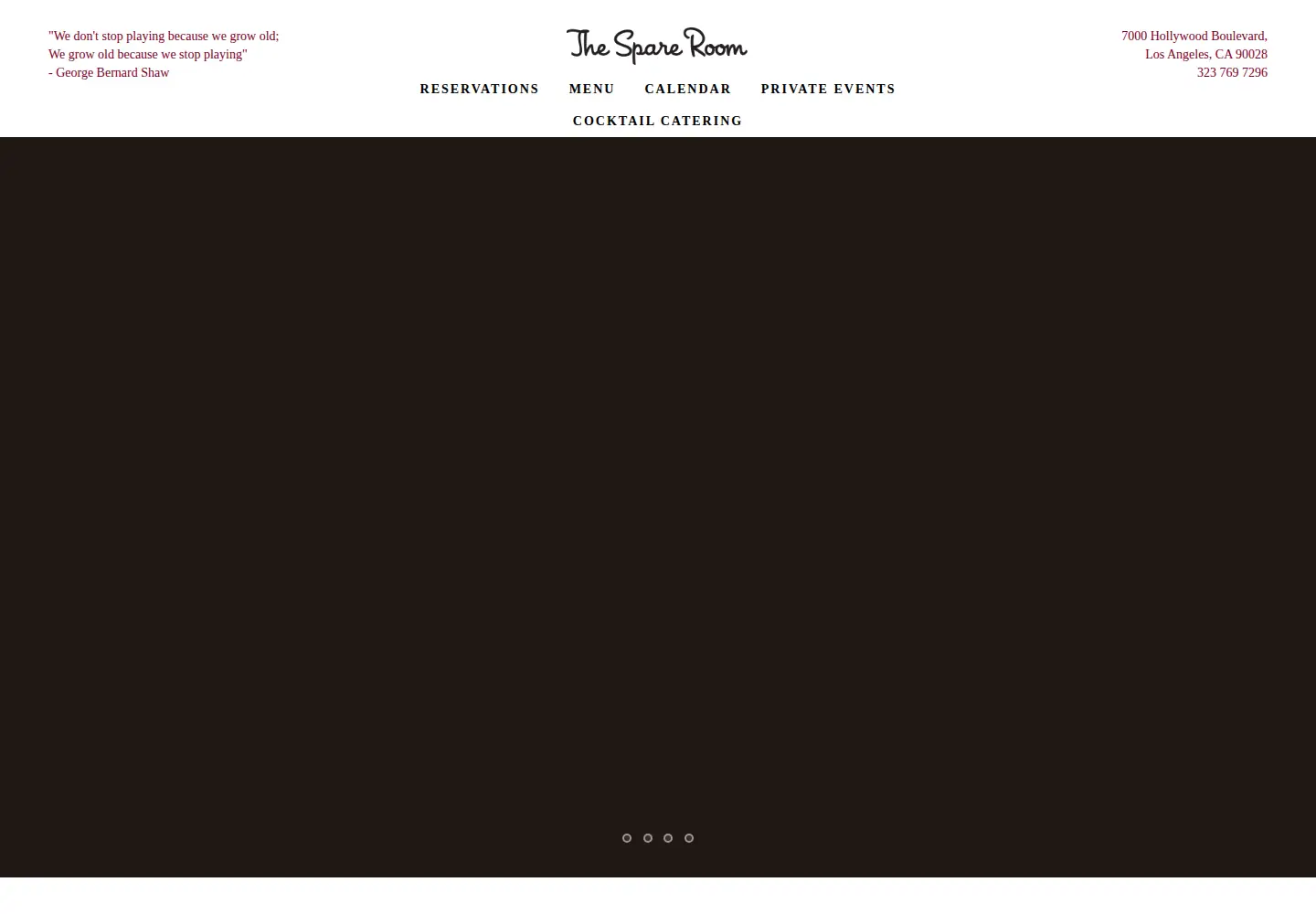Captured homepage of spareroomhollywood.com in the current scan