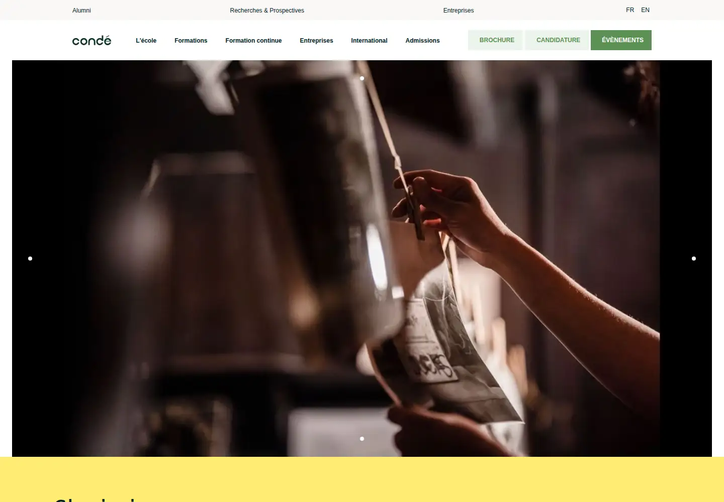 Captured homepage of ecoles-conde.com in the current scan